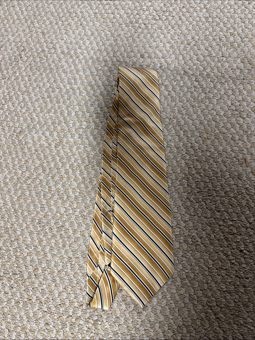 Arrow Yellow Striped Tie with Navy & White Lines